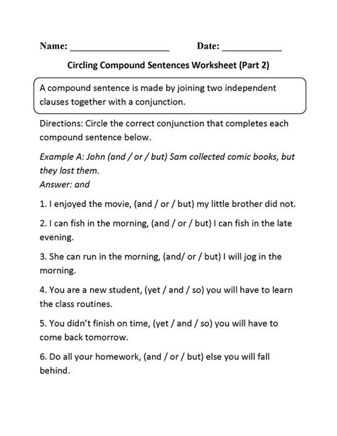 Compound Sentences - Practise - TMK Education